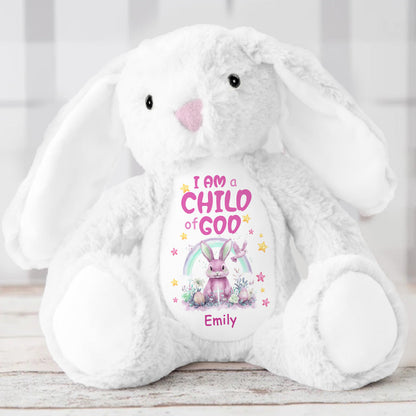I Am A Child Of God | Personalized Stuffed Bunny