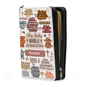 Jesuspirit | Personalized Bible Cover With Handle | Spiritual Gift For Christian People | My Daily Bible Affirmation BCM726