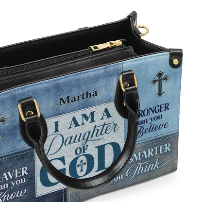 Jesuspirit | Personalized Zippered Leather Handbag With Handle | Religious Gift For Worship Friends | Daughter Of God LHBM764