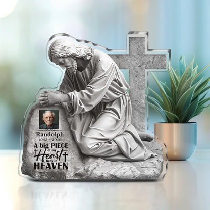 A Big Piece Of My Heart Lives In Heaven | Personalized Custom Shaped Squared Acrylic Plaque JSAPPPT1664TA