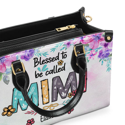 Blessed Nana/Grandma | Personalized Leather Handbag With Zipper LHBHN06