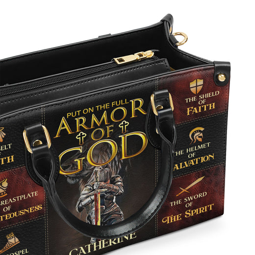 Jesuspirit | Personalized Leather Handbag With Zipper | Armor Of God LHBM777
