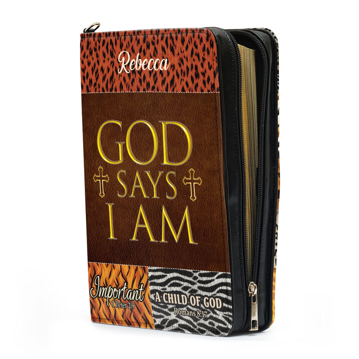 Jesuspirit | Personalized Bible Cover With Handle | Spiritual Gift For Christian People | God Says I Am Unique BCM724