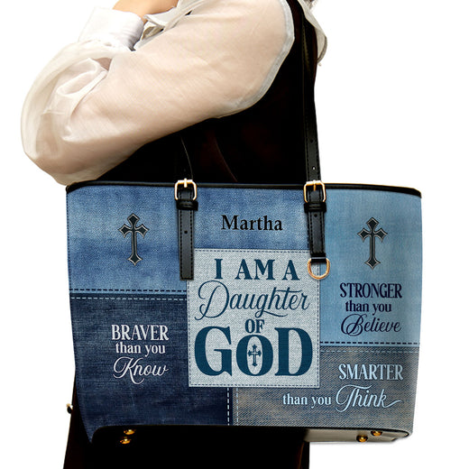 Jesuspirit | Personalized Leather Tote Bag | Religious Gift For Worship Friends LLTBM764