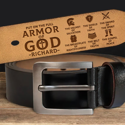 Armor Of God | Personalized Engraved Leather Belt