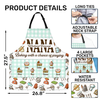 Weekend Forecast By Mom | Personalized Apron With Pocket