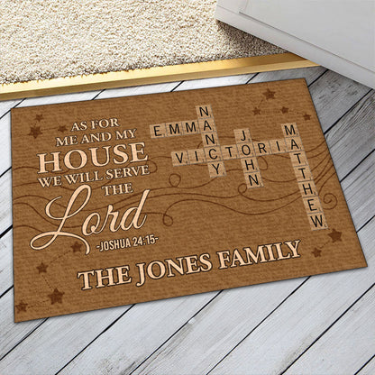 As For Me And My House We Will Serve The Lord | Personalized Doormat