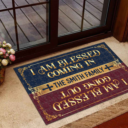 I Am Blessed Coming In | Personalized Doormat