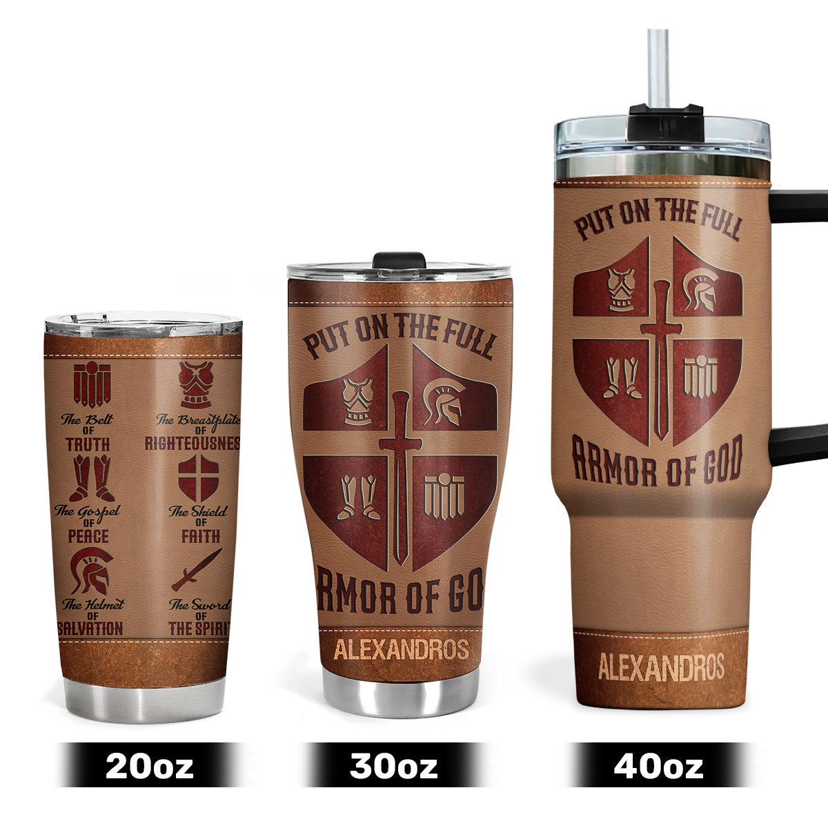 Put On The Full Armor Of God | Personalized Stainless Steel Tumbler JSSSTM1025