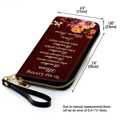 Jesuspirit | To My Loving Mom | Meaningful Christian Gift From Child To Mother | Zippered Leather Clutch Purse NUHN372B