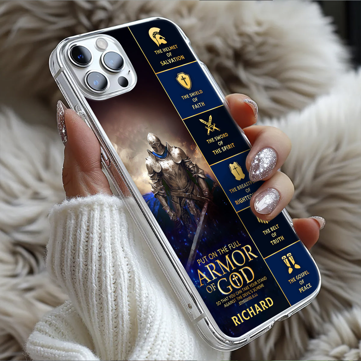 Armor Of God  | Personalized Clear Silicone Phone Case