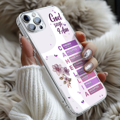 What God Says About You  | Personalized Clear Silicone Phone Case