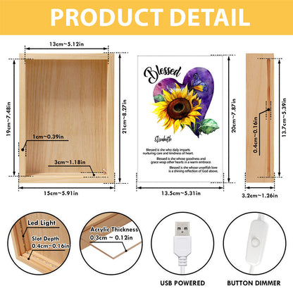 Personalized Frame Light Box | Blessed Is She - Desk Decor Keepsake