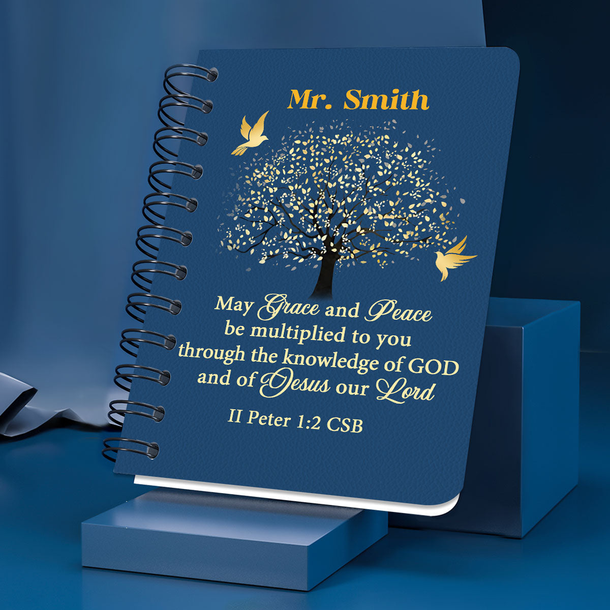 Jesuspirit  | Religious Gift For Christian People | Grace And Peace  | Personalized Spiral Journal SJNAM1003A