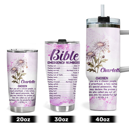 Bible Emergency Numbers | Personalized Stainless Steel Tumbler