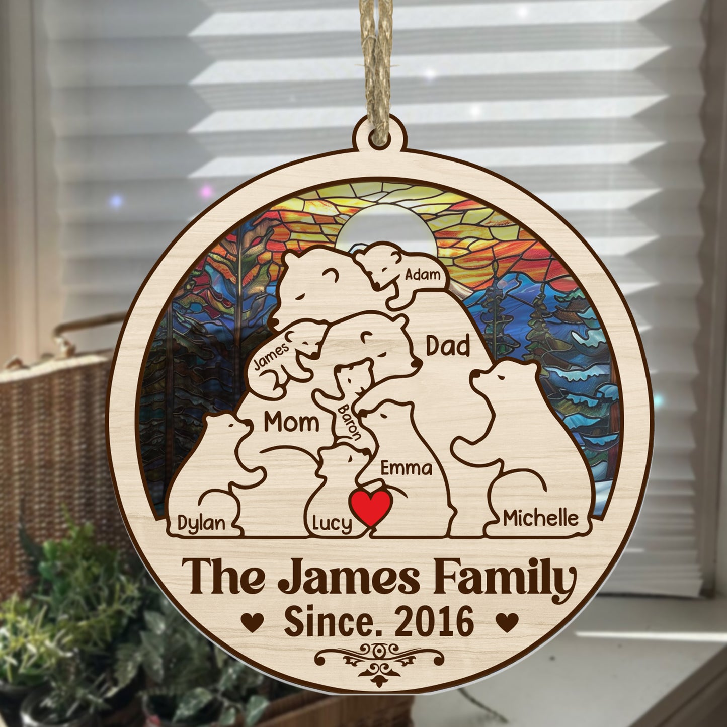 Bear Family | Personalized Suncatcher Ornament JSSUNOPTN1063L