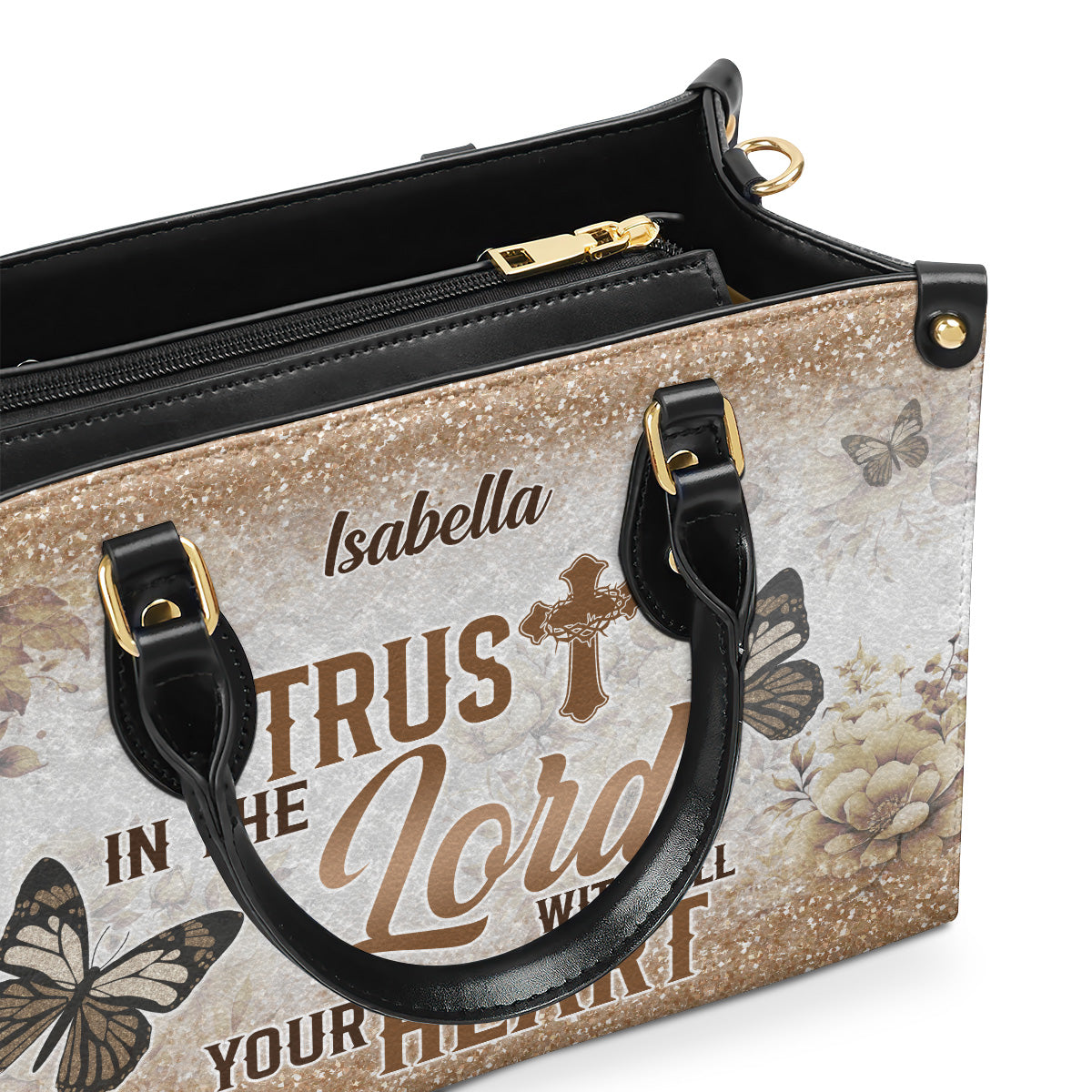 Trust In The Lord With All Your Heart | Personalized Leather Handbag JSLHBPTN770TA