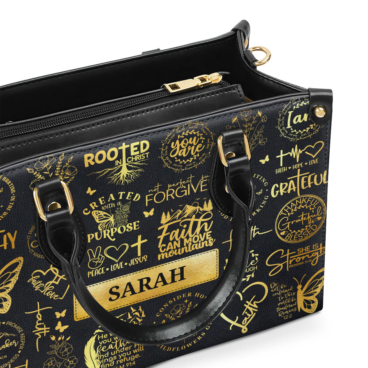 Rooted In Christ | Personalized Leather Handbag