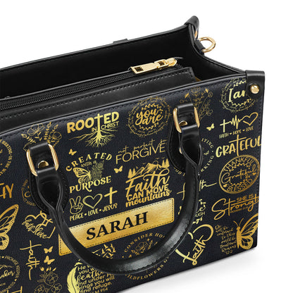Rooted In Christ | Personalized Leather Handbag