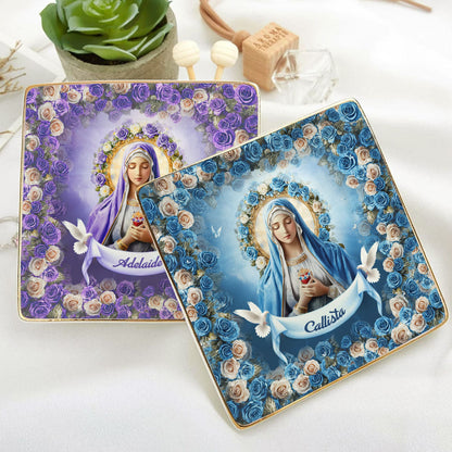 Heavenly Grace | Personalized Ceramic Ring Dish Square