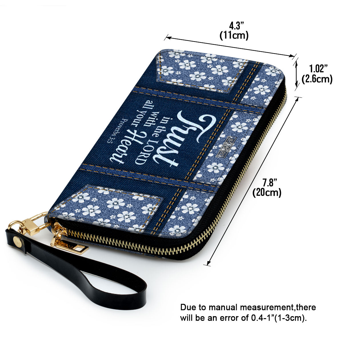 Jesuspirit | Clutch Purse With Wristlet Strap Handle | Proverbs 3:5 | Trust In The Lord With All Your Heart HN21