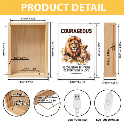 Jesuspirit Personalized Frame Light Box | Be Courageous Be Strong FLBM03