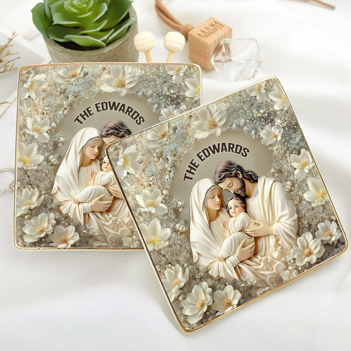 Be Still And Know That I Am GOD Psalm 46:10 | Personalized Ceramic Ring Dish Square