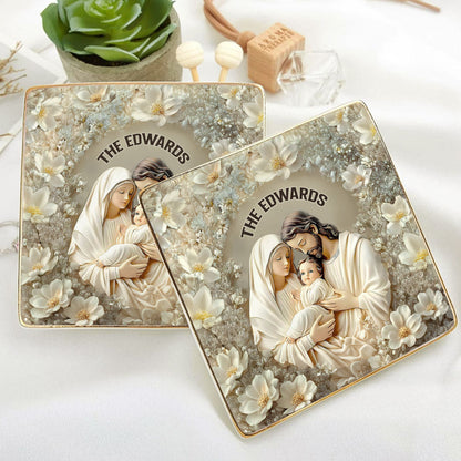 Be Still And Know That I Am GOD Psalm 46:10 | Personalized Ceramic Ring Dish Square