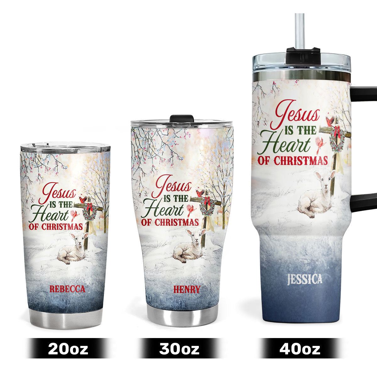 Jesus Is The Heart Of Christmas | Personalized Stainless Steel Tumbler JSSSTPT2307M
