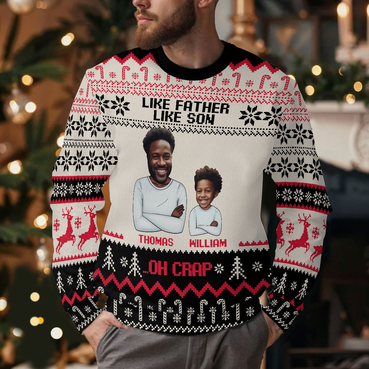 Like Father Like Son | Personalized Wool Sweater JSWSWPT1874L