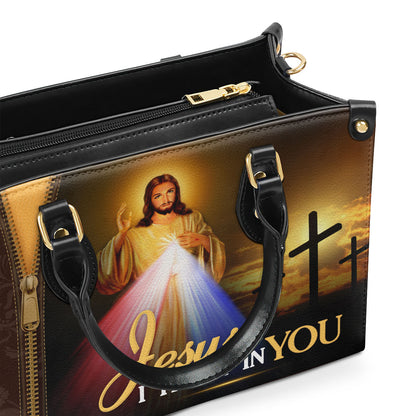 Jesus I Trust In You  | Personalized Leather Handbag JSLHBTPA797M