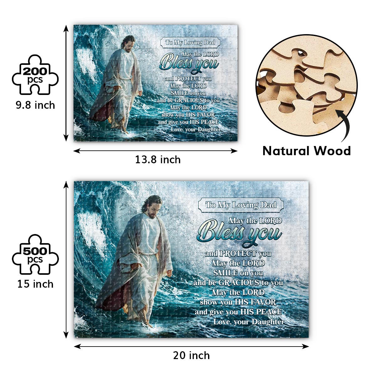 To My Loving | Personalized Rectangle Jigsaw Puzzle JSJPPTN1624TA