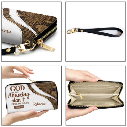 Special Personalized Cross Clutch Purse - God Has An Amazing Plan For Your Life CP31