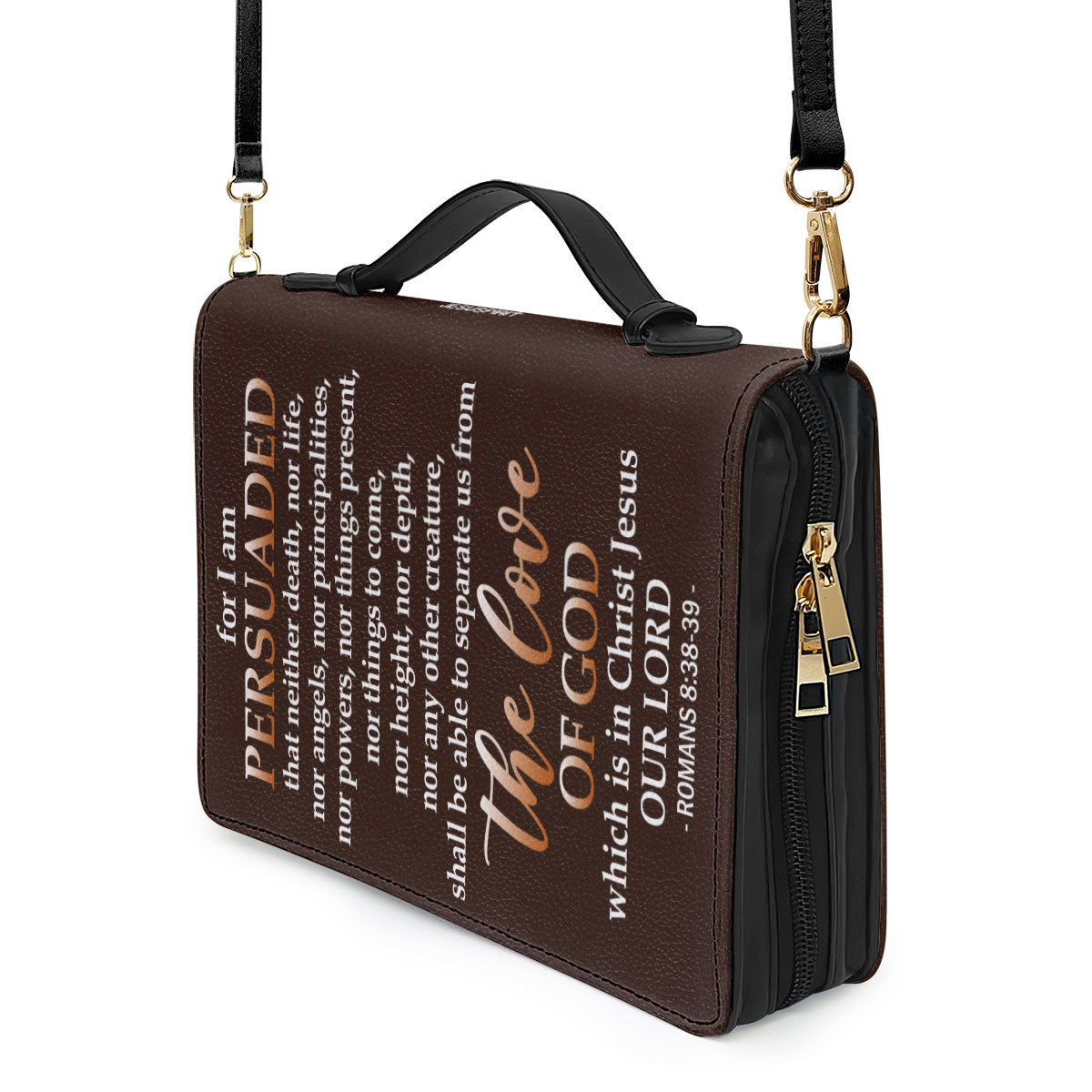 Jesuspirit | Personalized Bible Cover With Handle | Romans 8:38-39 | The Love Of God | Jesus & Cross H107
