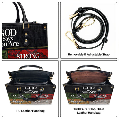 Jesuspirit | Personalized Leather Handbag With Zipper | Gift For Her | God Says I Am LHBNUH682