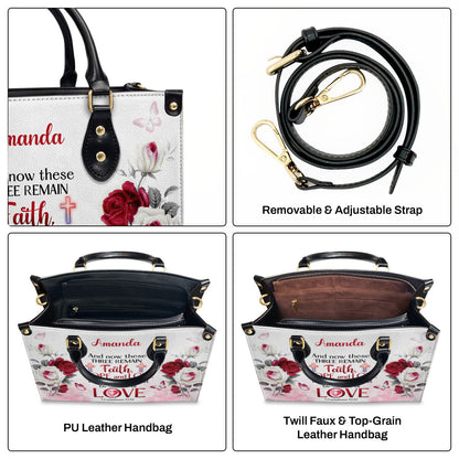 Jesuspirit | Corinthians 13:13 | Inspirational Gifts With Bible Verse For Christian Women | Personalized Leather Handbag With Handle LHBM711