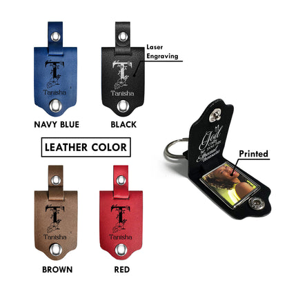 Jesuspirit Personalized Leather Photo Keychain | Special Treasure LPKHN05