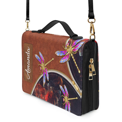 She Has Faith - Unique Personalized Dragonfly Bible Cover NUH274