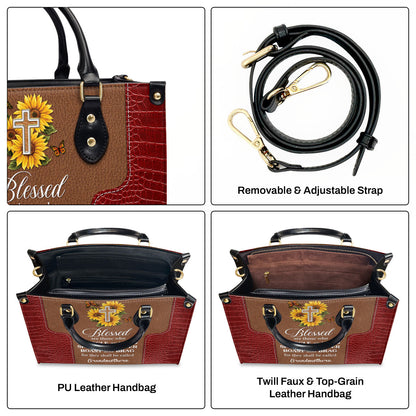 Lovely Personalized Sunflower Leather Handbag - Blessed Are Those Who Spoil And Pamper NUH329