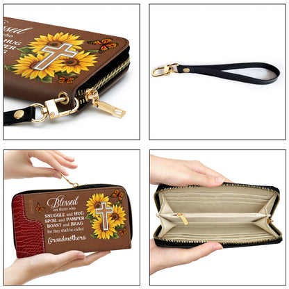 Blessed Are Those Who Boast And Brag - Pretty Personalized Sunflower Clutch Purse NUH329