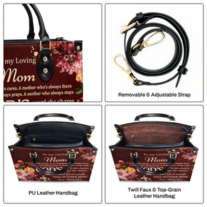 To My Loving Mom - Sweet Personalized Leather Handbag NUHN372