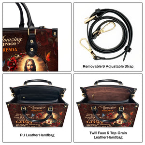 Jesuspirit | Personalized Leather Handbag With Zipper | Jesus Amazing Grace LHBM740