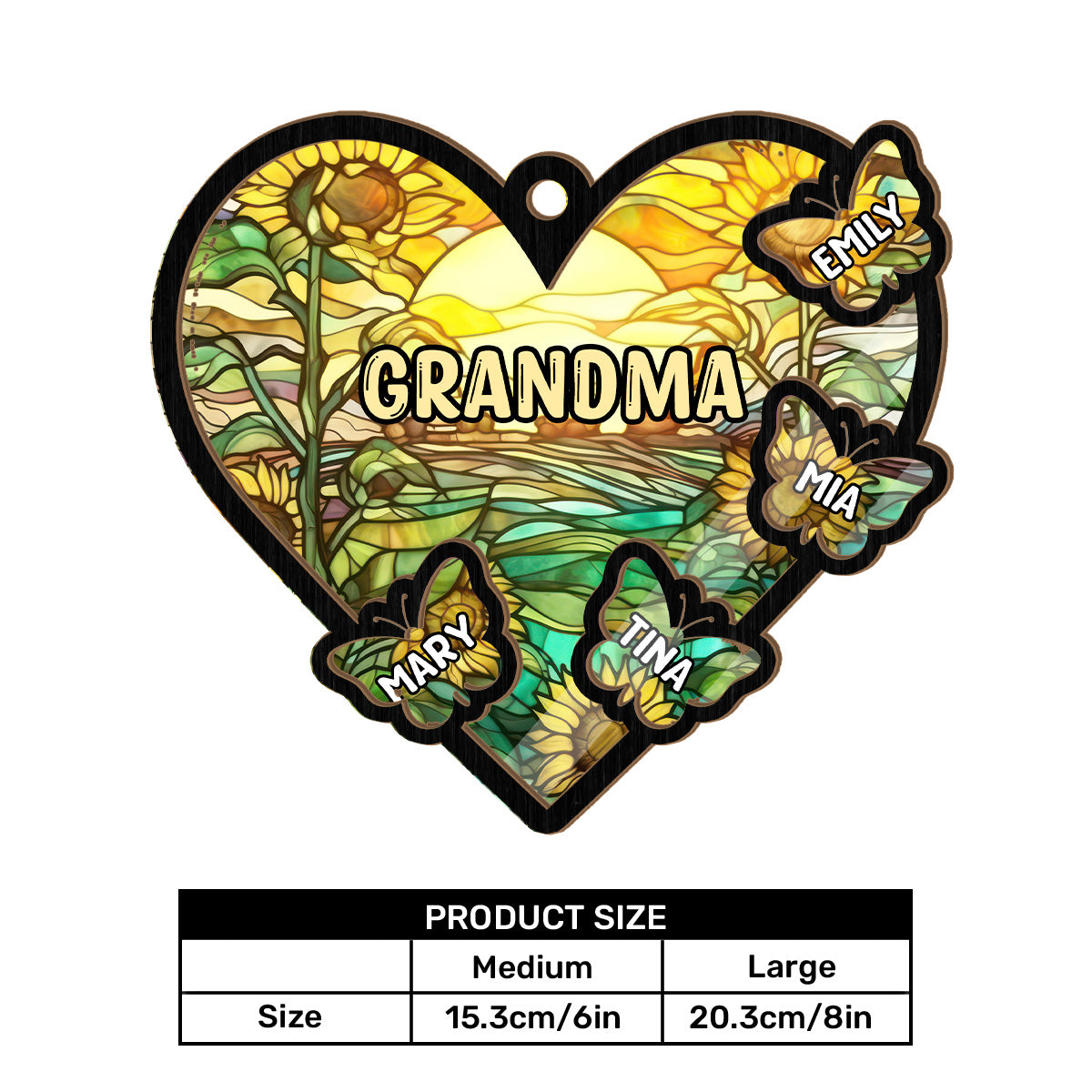 Grandma Heart | Personalized Suncatcher Ornament JSSUNOHLPA2778L