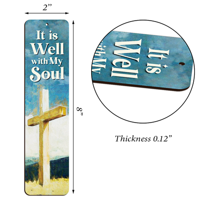 Beautiful Personalized Wooden Bookmarks - It Is Well With My Soul HN40
