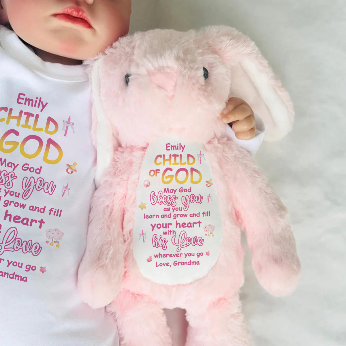 May God Bless You | Personalized Stuffed Bunny