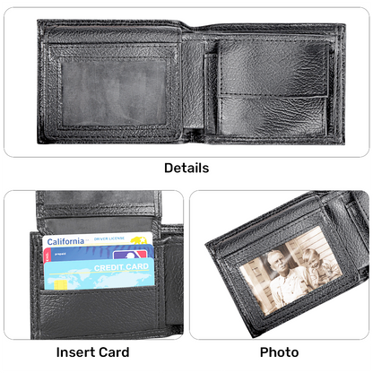 His Children Are Blessed After Him | Personalized Leather Folded Wallet