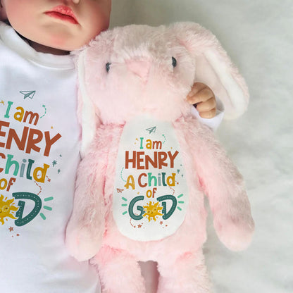 I Am A Child Of God | Personalized Stuffed Bunny