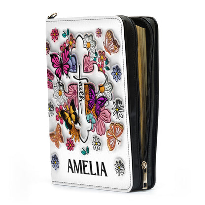 Flower 3D Effect | Personalized Bible Cover JSBCPT859L