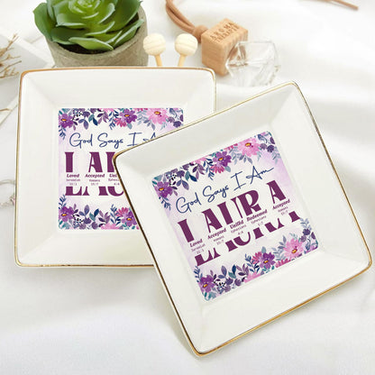 God Says I Am | Personalized Jewelry Dish