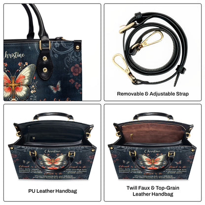 Jesuspirit | Personalized Leather Handbag With Zipper | Blessed Is She LHBM750
